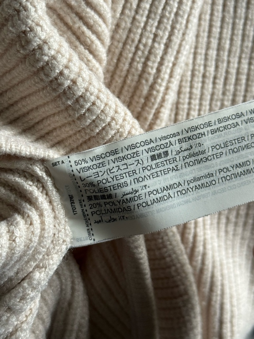MNG Cream Knit hoodie dress - Picture 4 of 4